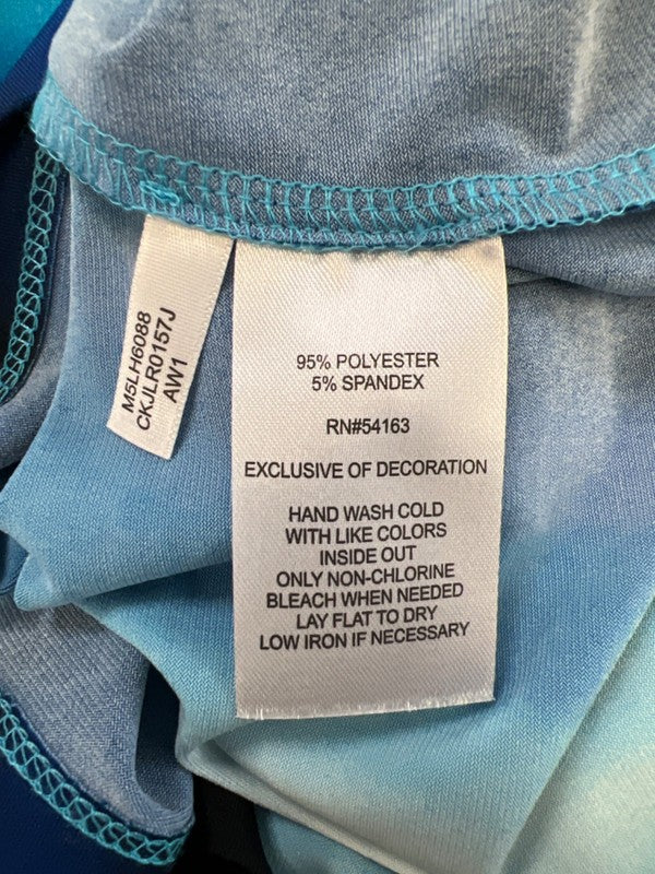 Calvin Klein Women's Blue 3/4 Sleeve Stretch Keyhole Blouse Top - M image 4