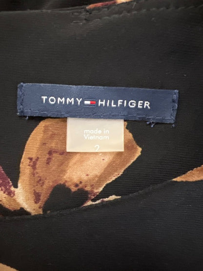Tommy Hilfiger Women's Black/Brown Floral Elbow Bell Sleeve Mini Dress - 2 image 3