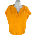 Tommy Bahama Women's Yellow Island Soft Gauze Short Cuff Sleeve Shirt - S