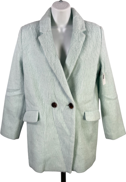 Old Navy Women’s Light Blue Wool Blend Fuzzy Overcoat - S