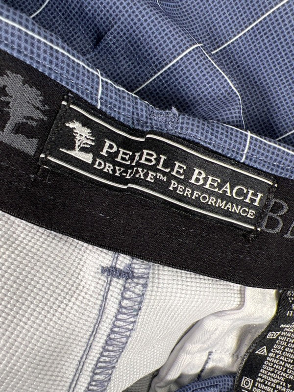 Pebble Beach Men's Blue Plaid Dry-Luxe Performance Golf Shorts - 36 image 3