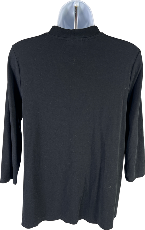 J.Jill Women’s Black 3/4 Sleeve Mock Neck T-Shirt - XS image 2