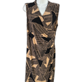 Lauren Ralph Lauren Women's Beige/Black Sleeveless Knee Length Sheath Dress - L