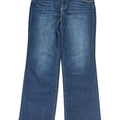 KanCan Women's Dark Wash Mid Rise Frayed Cuff Straight Denim Jeans - 14 Plus