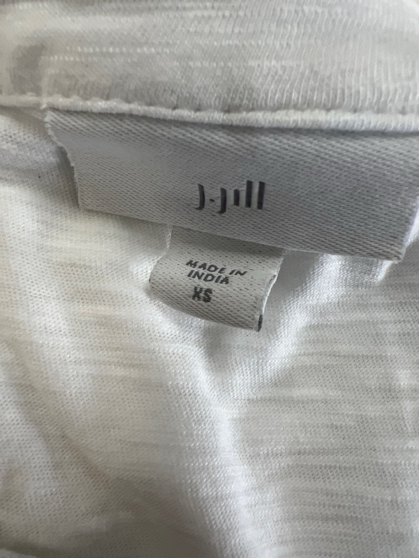 J.Jill Women's White/Blue Embroidered Sleeveless Tank Top - XS image 2