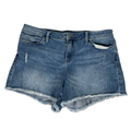 Calvin Klein Women's Light Wash Fringe Trim Denim Jean Shorts - 29