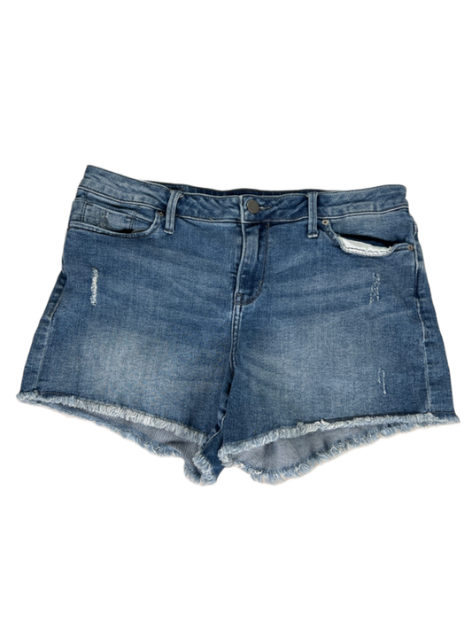 Calvin Klein Women's Light Wash Fringe Trim Denim Jean Shorts - 29