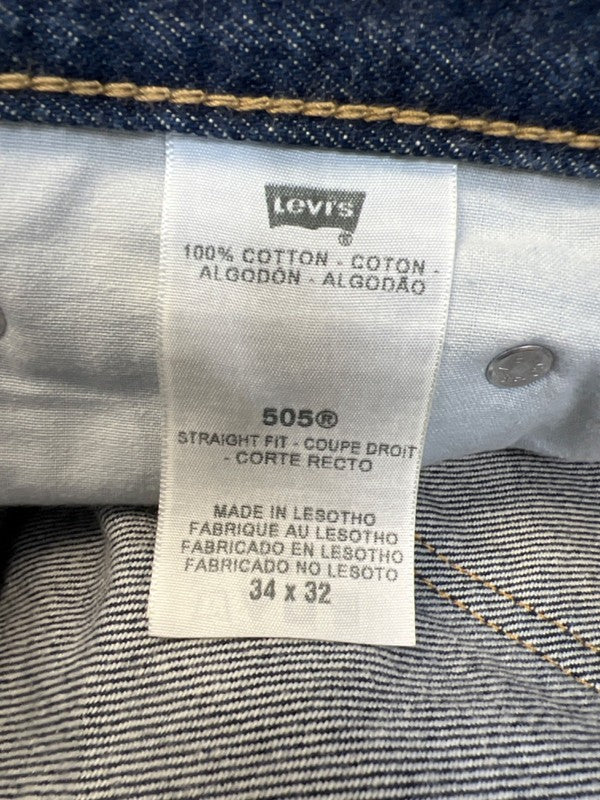 Levi’s Men’s Dark Wash 505 Straight Fit Denim Jeans - 34x32 image 4