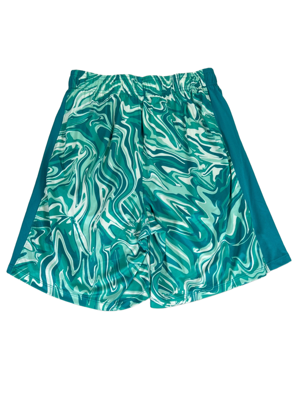 Under Armour Men's Green/Blue Train Stretch 2.0 Printed Athletic Shorts - M image 2