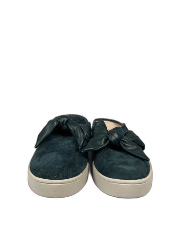 Spenco Women's Green/Blue Suede Slip On Bow Mules - 8.5D Wide image 2