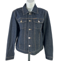 Calvin Klein Women's Dark Wash Button Up Long Sleeve Denim Jacket - M