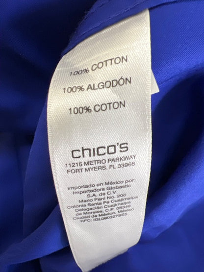Chico's Women's Blue Long Sleeve Button Up Blouse - 3/US XL image 4