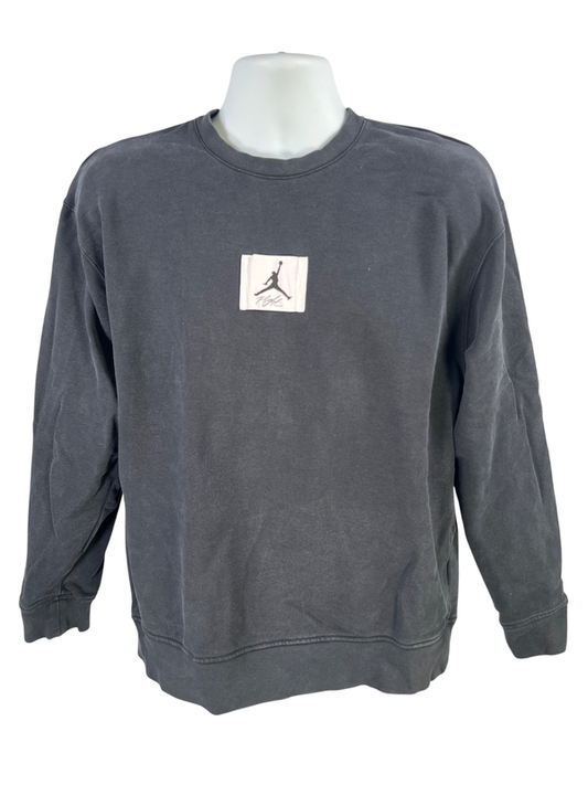 Nike Jordan Men's Black Long Sleeve Crewneck Sweatshirt - M