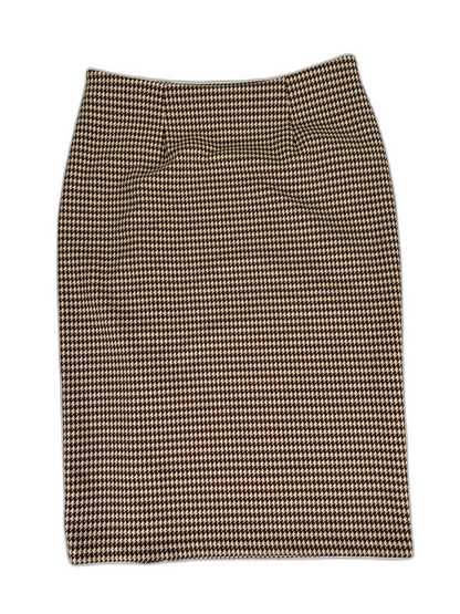 Lauren Ralph Lauren Women's Brown Houndstooth Side Zip Straight Skirt - S image 2