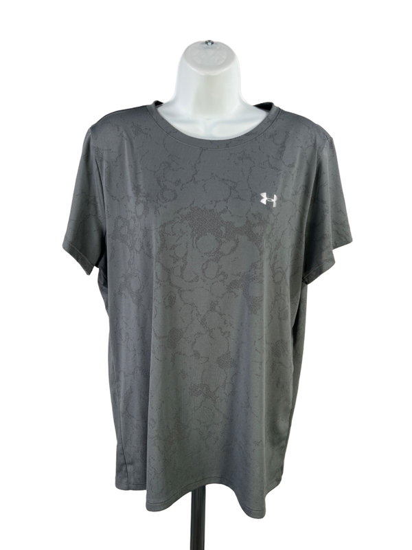 Under Armour Women's Gray Tech Marble Jacquard Short Sleeve Athletic Shirt - XL