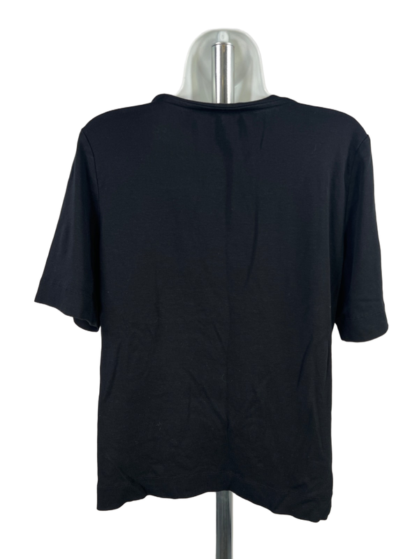 Chico's Women's Black Square Neck Short Sleeve Shirt - 2/US L image 2