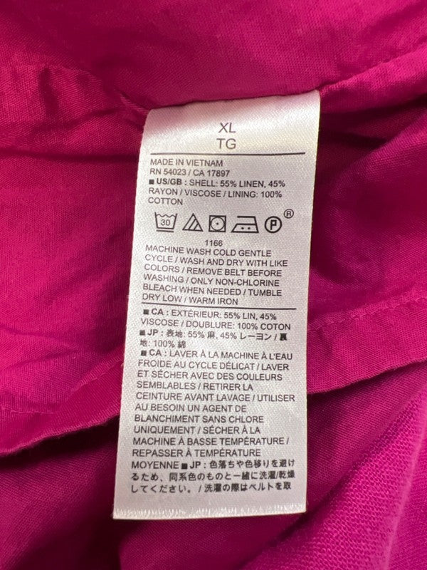 Banana Republic Women's Pink Linen Blend Sleeveless Button Up Mini Dress - XL image 4