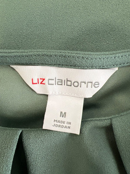 Liz Claiborne Women's Green Short Sleeve Pleated Front Blouse - M image 3