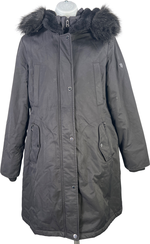 1 Madison Expedition Womens Black Double Zip Insulated Heritage Parka Jacket - M image 2