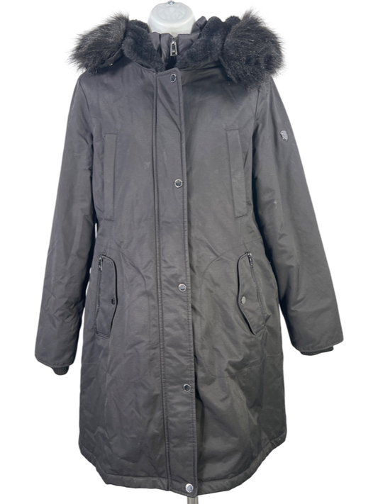 1 Madison Expedition Womens Black Double Zip Insulated Heritage Parka Jacket - M image 2
