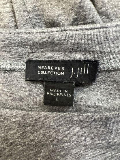 J Jill Women's Gray Heather Basic 3/4 Sleeve Tee Shirt - L image 3