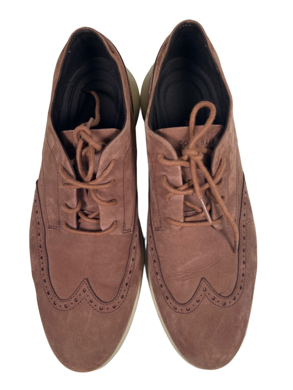 Cole Haan Grand Men's Brown Suede Lightweight Wingtip Dress Shoes - 12 image 3
