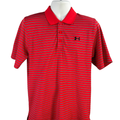 Under Armour Men's Striped Heatgear Short Sleeve Golf Polo Shirt - M