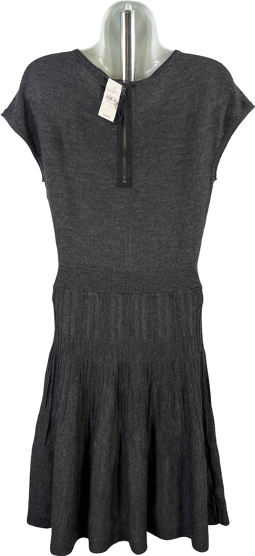 LOFT Women’s Gray Semi-Sheer A-Line Knit Sweater Dress - S image 2