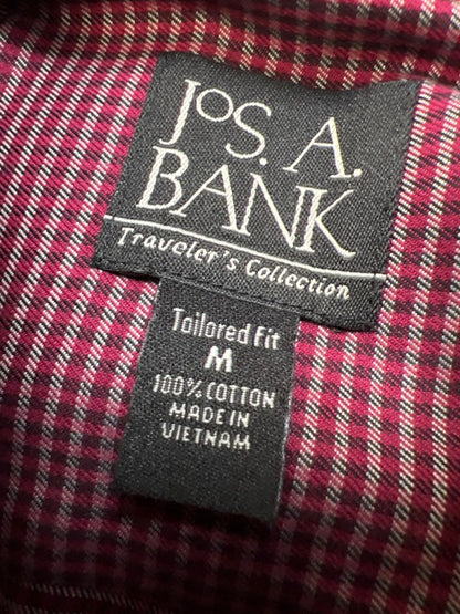 Jos A Bank Men's Purple Plaid Tailored Fit Long Sleeve Button Up Shirt - M image 3