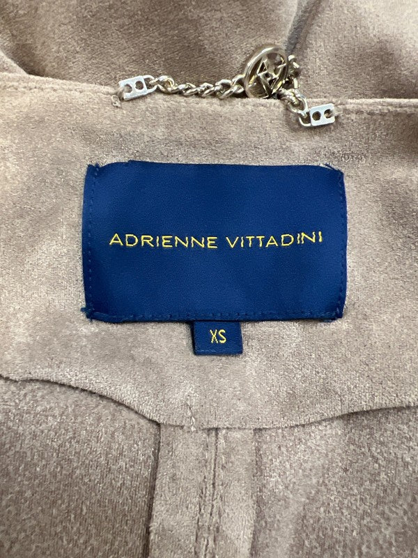Adrienne Vittadini Women’s Brown Faux Suede Open Drape Front Jacket - XS image 3