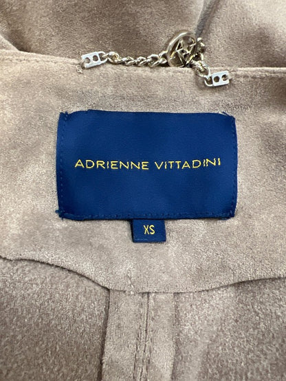 Adrienne Vittadini Women’s Brown Faux Suede Open Drape Front Jacket - XS image 3