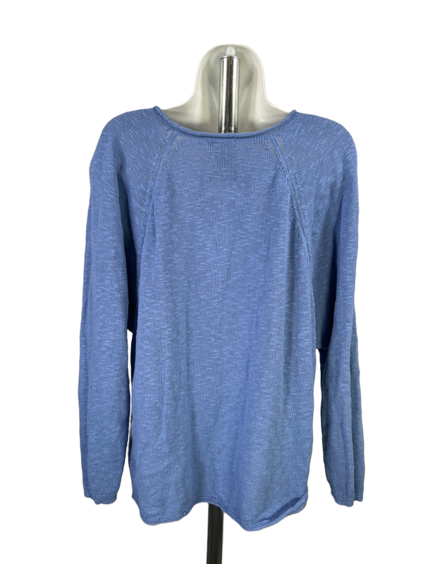 J.Jill Women's Blue Long Sleeve Crewneck Sweater - L image 2
