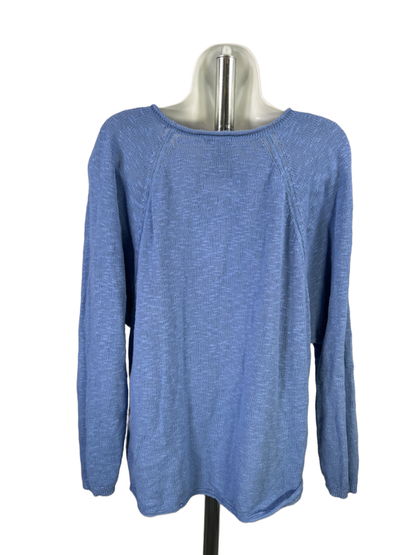J.Jill Women's Blue Long Sleeve Crewneck Sweater - L image 2