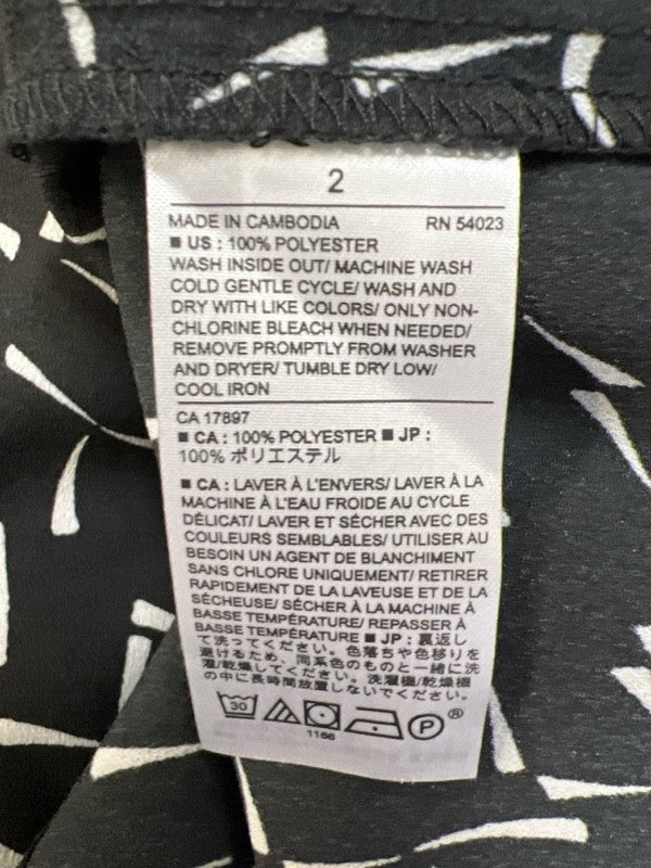 Banana Republic Women's Black Print Semi Sheer Tie Neck Shift Dress - 2 image 4