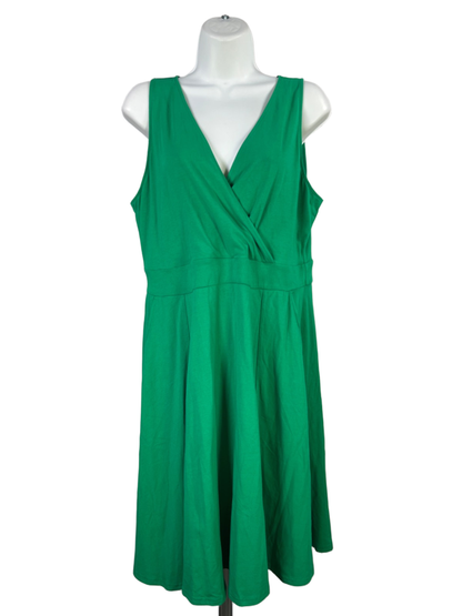 Torrid Women's Green Faux Front Wrap Sleeveless Skater Mini Dress - 0 Plus