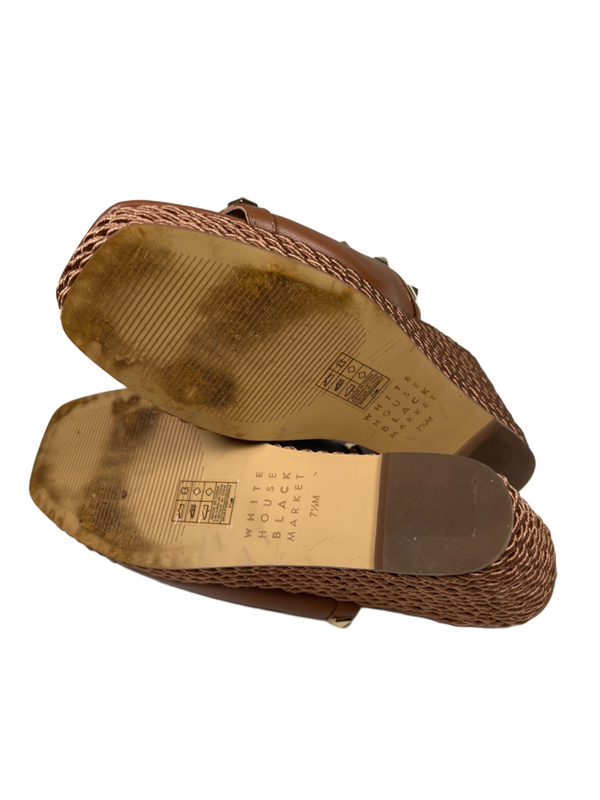 White House Black Market Women's Brown Studded Espadrille Wedge Sandals - 7.5 image 8