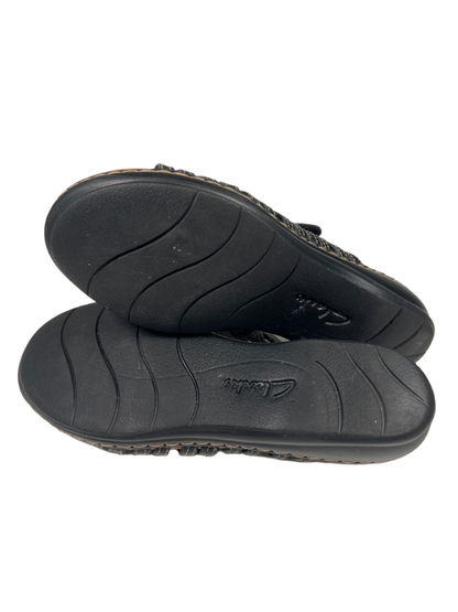 Clarks Collection Women's Black Leisa Faye Strappy Hook-And-Loop Sandals - 9 image 8
