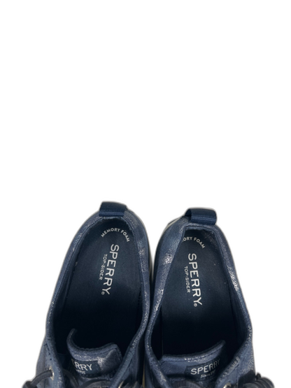 Sperry Women's Blue Metallic Crest Vibe Camo Slip On Sneakers - 8 image 3