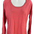 Calia Women’s Pink Striped High-Low Long Sleeve T-Shirt - L