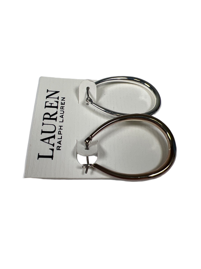 Lauren Ralph Lauren Women's Silver Tone Oval Hoop Earrings image 3