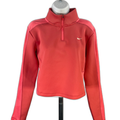 Nike Pro Women's Red/Pink 1/4 Zip Training Cropped Pullover Athletic Shirt - M