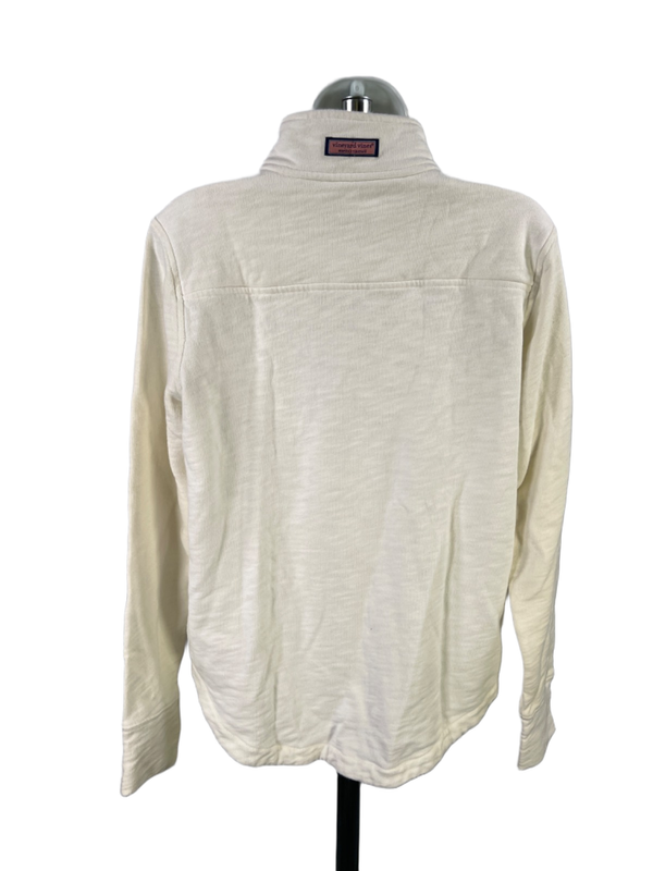 Vineyard Vines Women's White/Ivory 1/4 Zip Shep Pullover Sweatshirt - S image 2