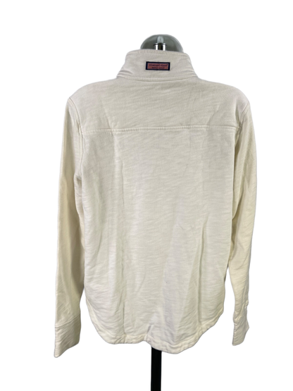 Vineyard Vines Women's White/Ivory 1/4 Zip Shep Pullover Sweatshirt - S image 2