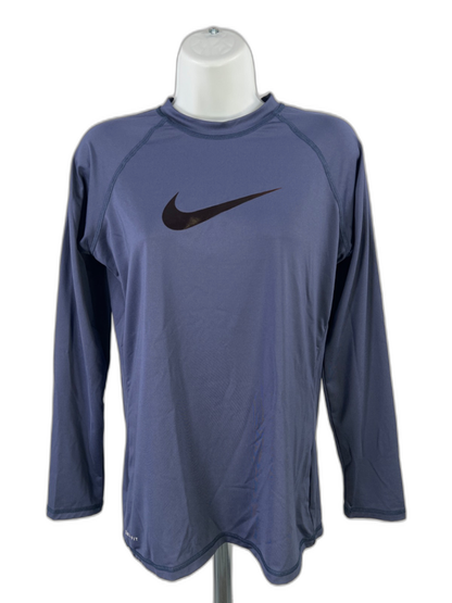 Nike Women's Blue Dri-Fit Rashguard Long Sleeve Swim Shirt - M