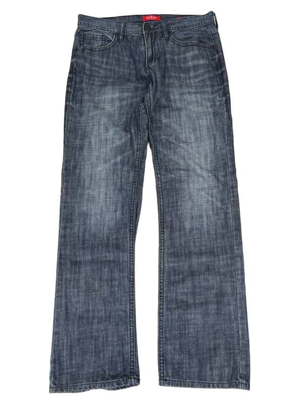 Guess Men's Dark Wash Rowland Fit Relaxed Straight Denim Jeans - 32x32