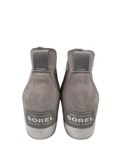 Sorel Women's Gray Leather Out N About II Slip On Wedge Ankle Booties - 9 image 4