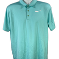 Nike Men's Blue Short Sleeve Standard Fit Active Golf Polo - L