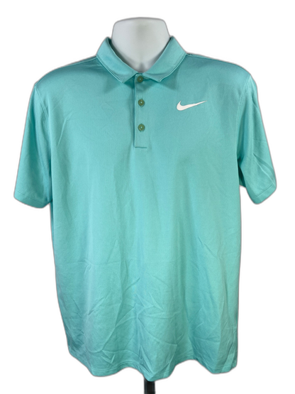 Nike Men's Blue Short Sleeve Standard Fit Active Golf Polo - L