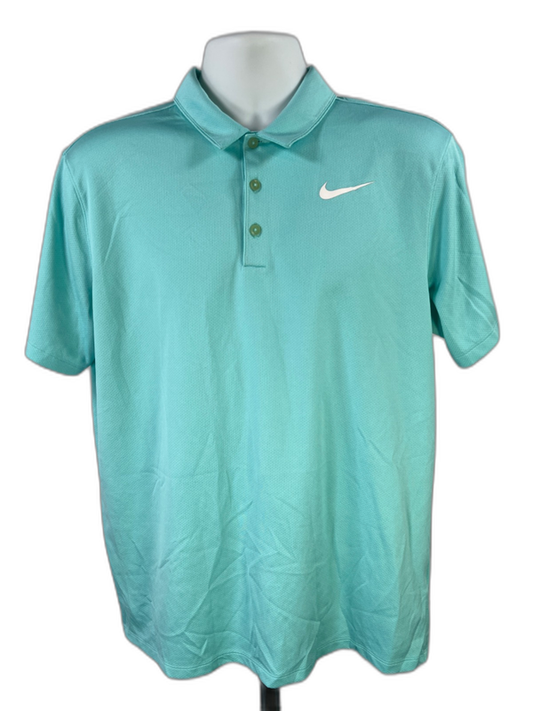 Nike Men's Blue Short Sleeve Standard Fit Active Golf Polo - L