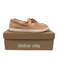 Dolce Vita Women's Tan Doris Perforated Suede Slip On Boat Shoes - 10